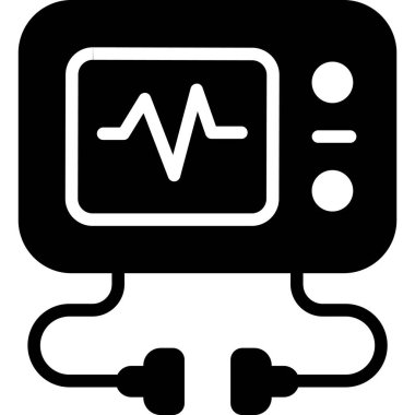 Ecg Okuma Sağlık Hizmetleri Tıbbi, vektör grafik resimleme simgesi.
