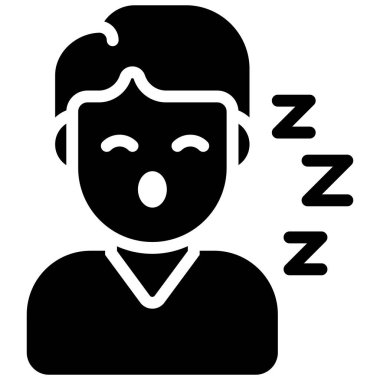 Uyuyan Sağlık Medikal, vektör grafik resimleme simgesi.