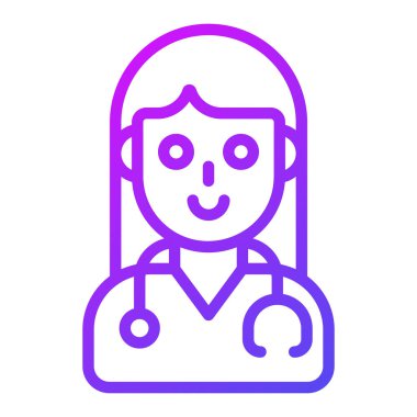 Bayan Doktor Sağlık Sağlığı, vektör grafik ikonu.
