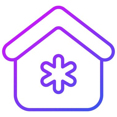 Evde Sağlıkta Kalın Tıbbi, vektör grafik resimleme simgesi.