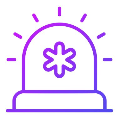 Siren Sağlık Servisi Tıbbi, vektör grafik resimleme simgesi.