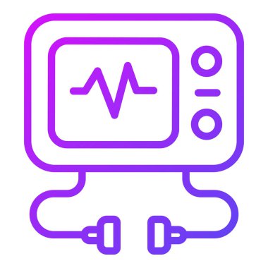 Ecg Okuma Sağlık Hizmetleri Tıbbi, vektör grafik resimleme simgesi.