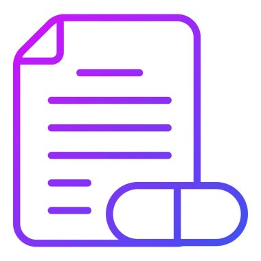 Sağlık hizmeti makbuzu, vektör grafik resimleme simgesi.