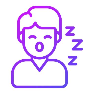 Uyuyan Sağlık Medikal, vektör grafik resimleme simgesi.