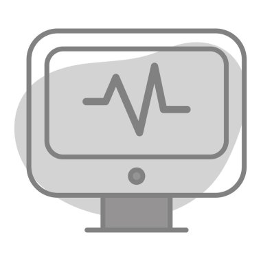 Ecg Okuma Sağlık Hizmetleri Tıbbi, vektör grafik resimleme simgesi.