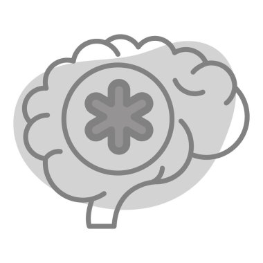 Beyin Sağlığı Medikal, vektör Grafik İllüstrasyon Simgesi.