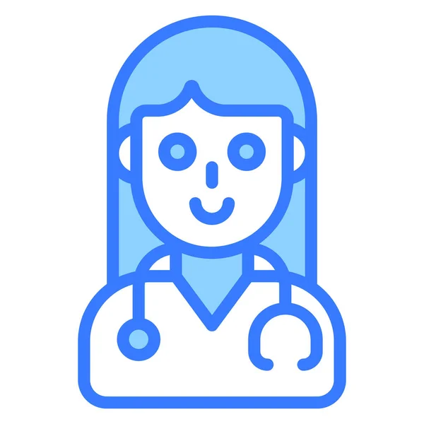 Lady Doctor Healthcare Ιατρική Διανυσματική Γραφική Απεικόνιση Εικονίδιο — Διανυσματικό Αρχείο