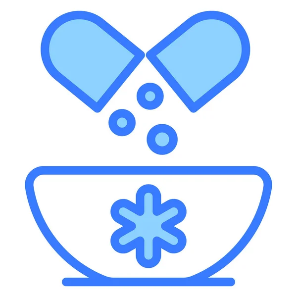 Herbal Bowl Healthcare Icona Medica Grafica Vettoriale — Vettoriale Stock