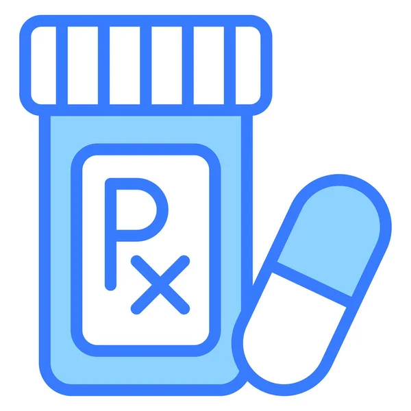 Pillen Flasche Healthcare Medical Vektorgrafik Illustration Icon — Stockvektor
