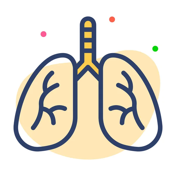Lunges Healthcare Medical Vetor Gráfico Icon Ilustração — Vetor de Stock