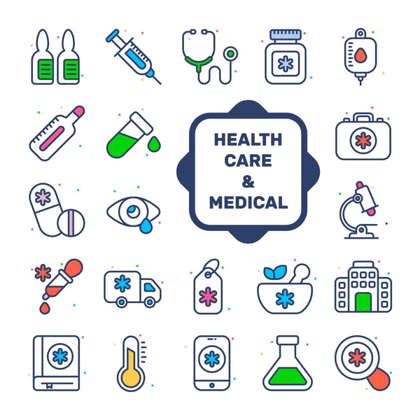 Set Medical Healthcare Vector Icons Premium Quality Symbols Medicine Health — Stock Vector