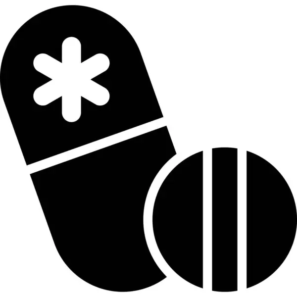 Pillen Gezondheidszorg Medische Vectorgrafische Illustratie Ikoon — Stockvector