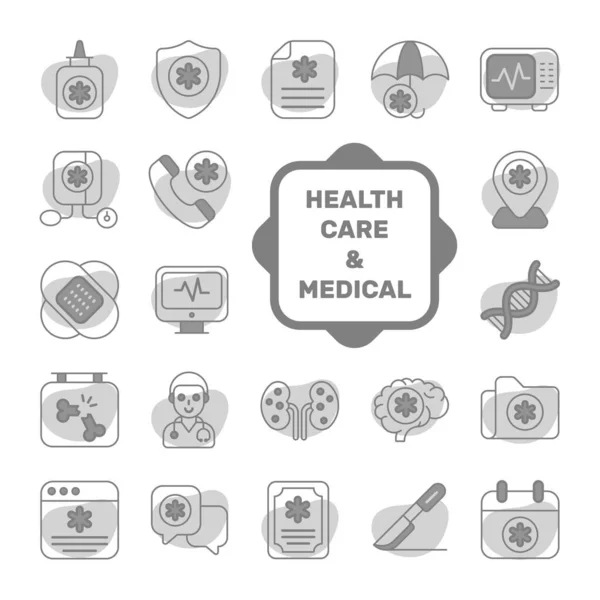 Conjunto Médicos Sanitarios Iconos Vectoriales Símbolos Calidad Premium Elementos Medicina — Vector de stock