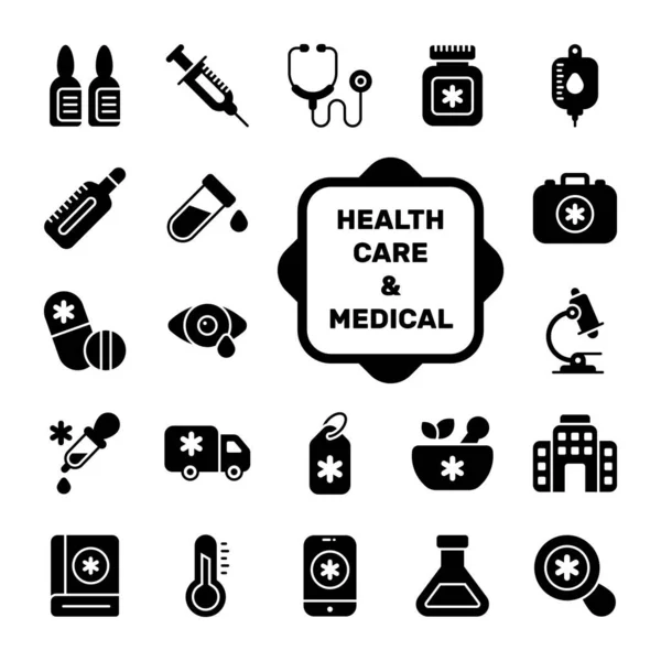 Set Medical Healthcare Vector Icons Premium Quality Symbols Medicine Health — Stock Vector