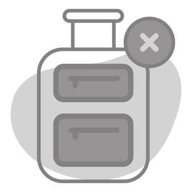 Seyahat eden Sağlık Hizmetleri Yok Tıbbi, vektör grafik resimleme simgesi.