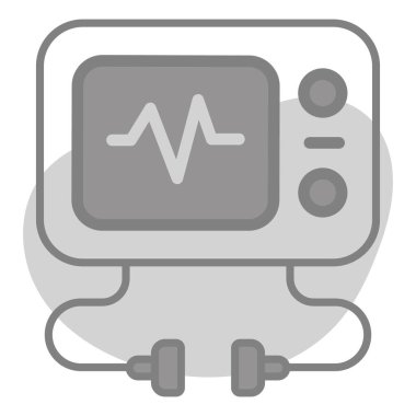 Ecg Okuma Sağlık Hizmetleri Tıbbi, vektör grafik resimleme simgesi.