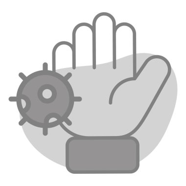 Kirli Eller Sağlık Servisi, vektör grafik resimleme simgesi.