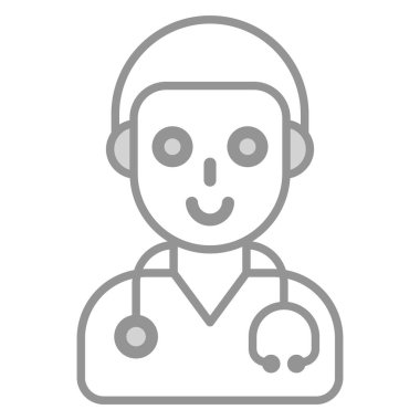 Doktor Sağlık Hizmetleri Tıbbi, vektör grafik resimleme simgesi.