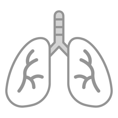 Lunges Sağlık Hizmetleri Tıbbi, vektör grafik resimleme simgesi.