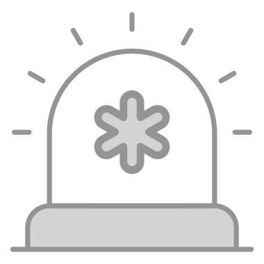 Siren Sağlık Servisi Tıbbi, vektör grafik resimleme simgesi.