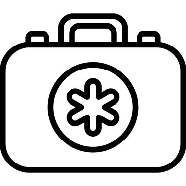 İlk Yardım Sağlık Servisi, vektör grafik resimleme simgesi.