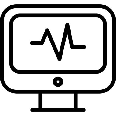 Ecg Okuma Sağlık Hizmetleri Tıbbi, vektör grafik resimleme simgesi.