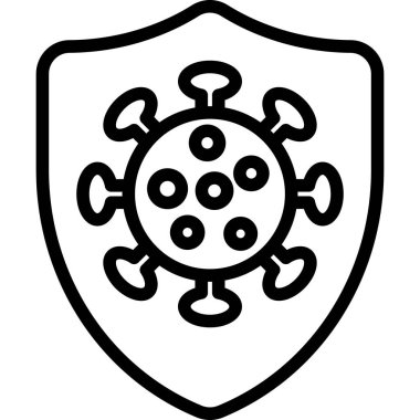 Corona Kalkanı Sağlık Servisi Vektör Grafik İllüstrasyon Simgesi.