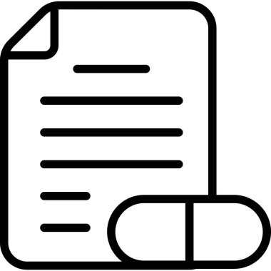 Sağlık hizmeti makbuzu, vektör grafik resimleme simgesi.