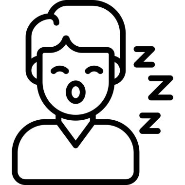 Uyuyan Sağlık Medikal, vektör grafik resimleme simgesi.