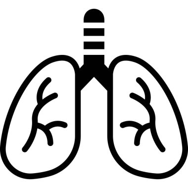 Lunges Sağlık Hizmetleri Tıbbi, vektör grafik resimleme simgesi.