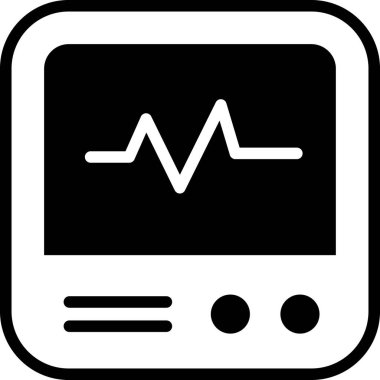 Ecg Monitörü Sağlık Servisi, vektör Grafik İllüstrasyon Simgesi.