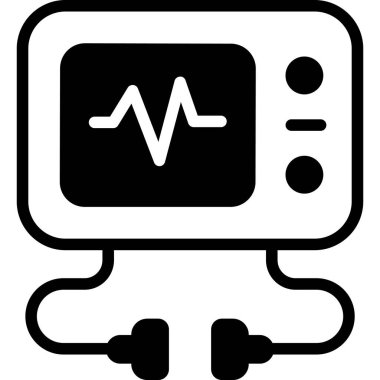 Ecg Okuma Sağlık Hizmetleri Tıbbi, vektör grafik resimleme simgesi.