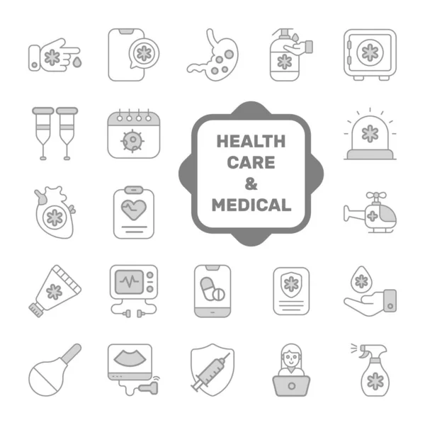 Σύνολο Ιατρικής Και Υγείας Διανυσματικά Εικονίδια Σύμβολα Υψηλής Ποιότητας Ιατρική — Διανυσματικό Αρχείο