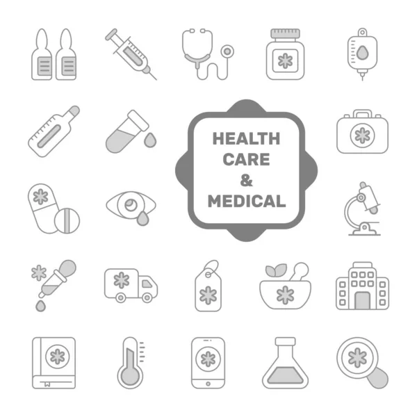 Ensemble Soins Médicaux Santé Icônes Vectorielles Symboles Qualité Premium Médecine — Image vectorielle
