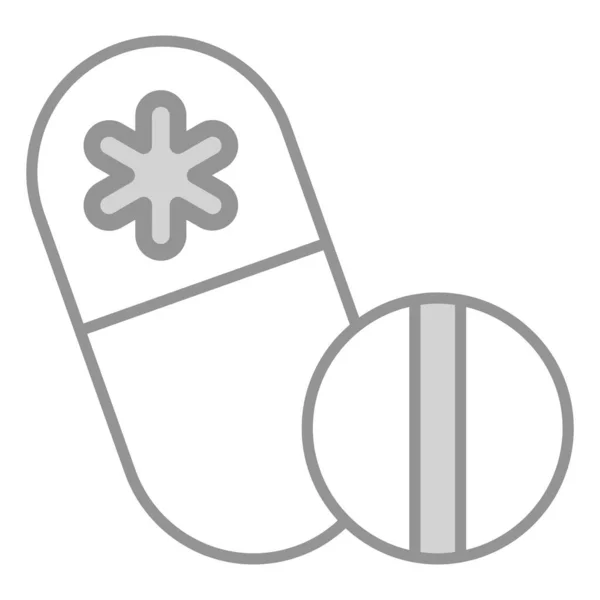 Pillen Gezondheidszorg Medische Vectorgrafische Illustratie Ikoon — Stockvector