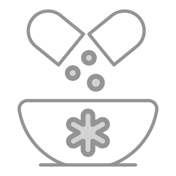 Herbal Bowl Healthcare Vector Graphic Illustration Icon — 스톡 벡터