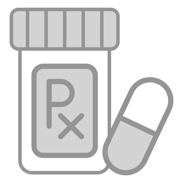 Pillen Flasche Healthcare Medical Vektorgrafik Illustration Icon — Stockvektor
