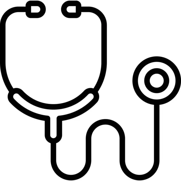 Стетоскоп Здравоохранение Медицинская Векторная Графическая Икона — стоковый вектор