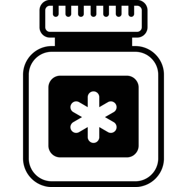 Таблетки Jar Healthcare Medical Векторная Графическая Икона — стоковый вектор
