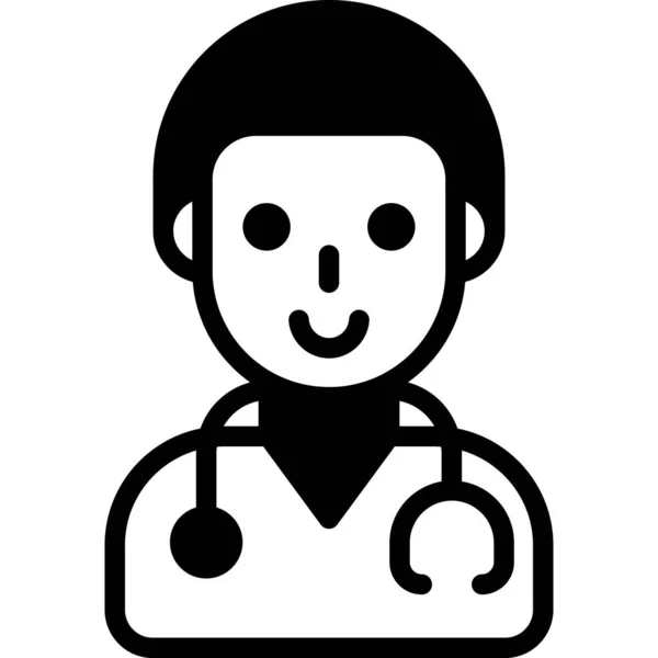 Doctor Healthcare Ιατρική Διανυσματική Γραφική Απεικόνιση Εικονίδιο — Διανυσματικό Αρχείο
