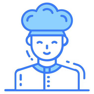 Şef simgesi, tek Avatar vektör çizimi