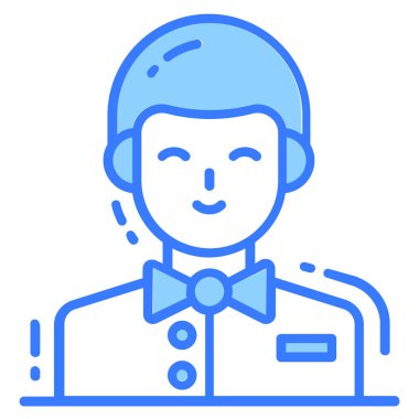 Garson simgesi, tek Avatar vektör çizimi