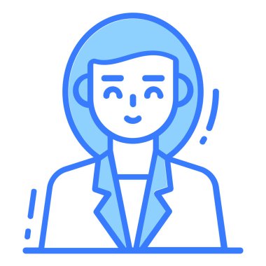 Genç kadın simgesi, tek Avatar vektör çizimi