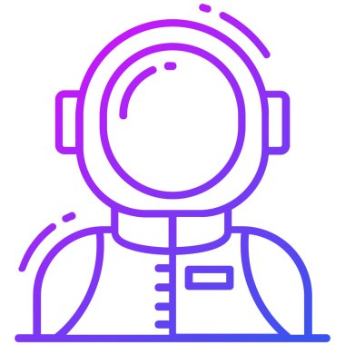 Uzay Adamı simgesi, tek Avatar vektör illüstrasyonu