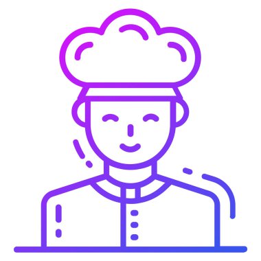 Şef simgesi, tek Avatar vektör çizimi