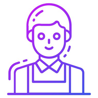 Genç adam simgesi, tek Avatar vektör çizimi 