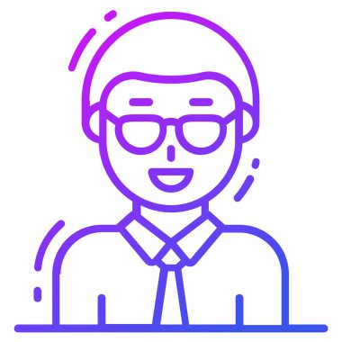 Beyefendi simgesi, tek Avatar vektör çizimi