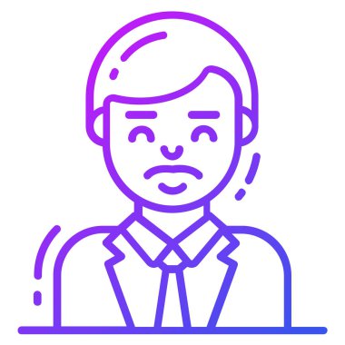 İş adamı simgesi, tek Avatar vektör illüstrasyonu