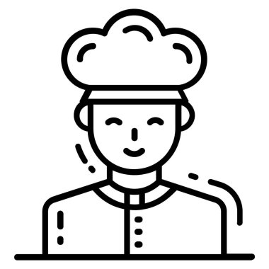 Şef simgesi, tek Avatar vektör çizimi