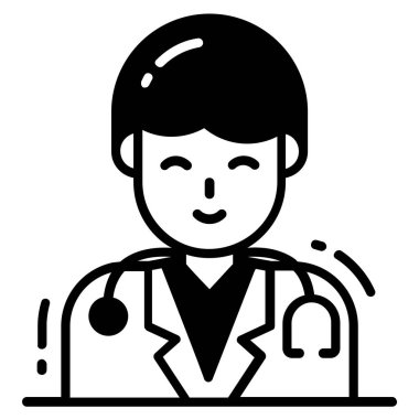 Doktor simgesi, tek Avatar vektör illüstrasyonu